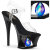 Pleaser MOON-708DIA Plateau Sandaletten Lack Schwarz EU-35 / US-5