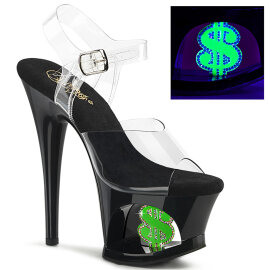 Pleaser MOON-708USD Plateau Sandaletten Lack Schwarz...