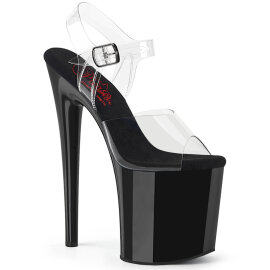 Pleaser NAUGHTY-808 Plateau Sandaletten Clear Schwarz...