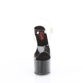 Pleaser PASSION-708 Plateau Sandaletten Clear Schwarz...