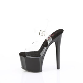 Pleaser PASSION-708 Plateau Sandaletten Clear Schwarz EU-35 / US-5