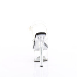 Pleaser PASSION-708 Plateau Sandaletten Clear Schwarz Transparent EU-35 / US-5