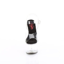Pleaser PASSION-708 Plateau Sandaletten Clear Schwarz...