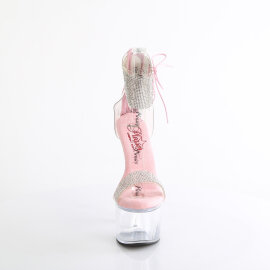 Pleaser PASSION-727RS Plateau Sandaletten Strass Silber...