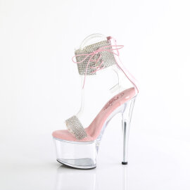 Pleaser PASSION-727RS Plateau Sandaletten Strass Silber EU-38 / US-8