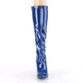 Pleaser SEDUCE-2000 Kniestiefel Lack Blau EU-37 / US-7