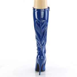 Pleaser SEDUCE-2000 Kniestiefel Lack Blau EU-40 / US-10