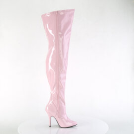 Pleaser SEDUCE-3000WC Overknee Stiefel Lack Baby Pink EU-37 / US-7
