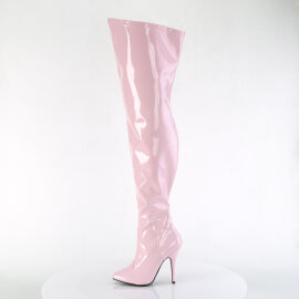 Pleaser SEDUCE-3000WC Overknee Stiefel Lack Baby Pink EU-38 / US-8