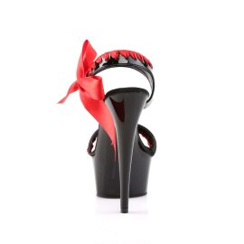 Pleaser Sandalette DELIGHT-615 Schwarz Rot EU-35 / US-5