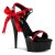Pleaser Sandalette DELIGHT-615 Schwarz Rot EU-35 / US-5