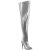Pleaser SEDUCE-3000WC Overknee Stiefel Metallic Kunstleder Silber EU-38 / US-8