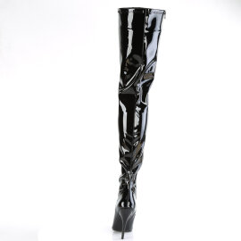 Pleaser SEDUCE-4000 Overknee Stiefel Lack Schwarz EU-38 / US-8