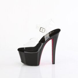 Pleaser SKY-308CRS Plateau Sandaletten Clear Strass Schwarz EU-35 / US-5