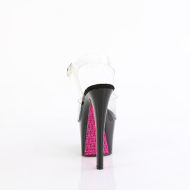 Pleaser SKY-308CRS Plateau Sandaletten Clear Strass Schwarz EU-35 / US-5