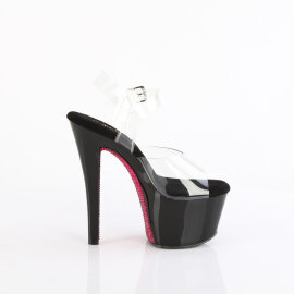 Pleaser SKY-308CRS Plateau Sandaletten Clear Strass Schwarz EU-35 / US-5