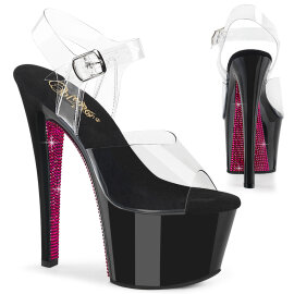 Pleaser SKY-308CRS Plateau Sandaletten Clear Strass...
