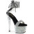 Pleaser SKY-327RSI Plateau Sandaletten Strass Silber Schwarz EU-35 / US-5