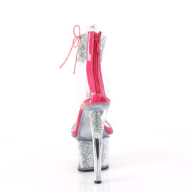 Pleaser SKY-327RSI Plateau Sandaletten Strass Silber Pink EU-35 / US-5