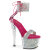 Pleaser SKY-327RSI Plateau Sandaletten Strass Silber Pink EU-35 / US-5