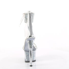 Pleaser SKY-327RSI Plateau Sandaletten Strass Silber EU-35 / US-5