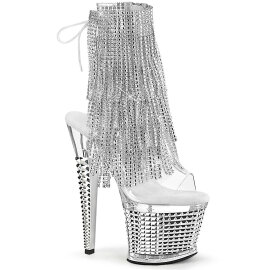 Pleaser SPECTATOR-1017RSF Plateau Sandaletten Chrom Clear...