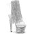 Pleaser SPECTATOR-1017RSF Plateau Sandaletten Chrom Clear Strass Silber EU-40 / US-10