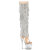 Pleaser SPECTATOR-3019C-RSF Plateau Overknee Stiefel Clear Strass Silber EU-38 / US-8