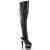 Pleaser SPECTATOR-3030 Plateau Overknee Stiefel Kunstleder Clear Schwarz EU-38 / US-8