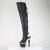 Pleaser SPECTATOR-3030 Plateau Overknee Stiefel Kunstleder Clear Schwarz EU-38 / US-8