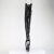 Pleaser SPECTATOR-3030 Plateau Overknee Stiefel Kunstleder Clear Schwarz EU-38 / US-8
