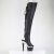 Pleaser SPECTATOR-3030 Plateau Overknee Stiefel Kunstleder Clear Schwarz EU-38 / US-8