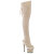 Pleaser SPECTATOR-3030 Plateau Overknee Stiefel Kunstleder Clear Beige EU-37 / US-7