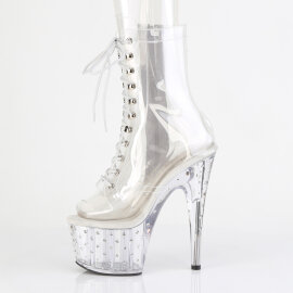 Pleaser STARDUST-1021C-7 Plateau Stiefeletten Clear Strass Transparent EU-35 / US-5