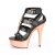 Pleaser Sandalette DELIGHT-658 Schwarz Rose-Gold Chrom EU-37 / US-7