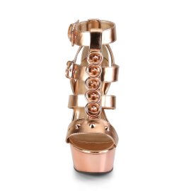 Pleaser Sandalette DELIGHT-658 Rose-Gold Metallic Chrom...