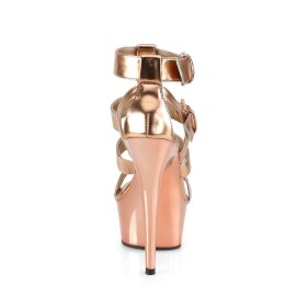 Pleaser Sandalette DELIGHT-658 Rose-Gold Metallic Chrom Glitter EU-36 / US-6