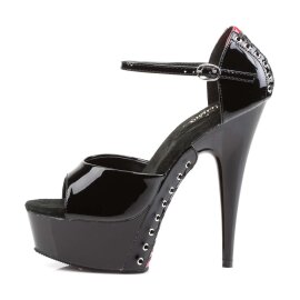 Pleaser Sandalette DELIGHT-660FH Schwarz Rot EU-42 / US-12