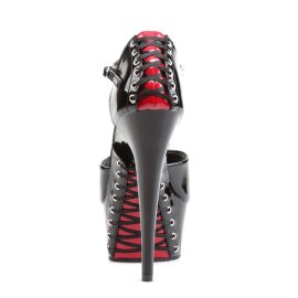 Pleaser Sandalette DELIGHT-660FH Schwarz Rot EU-42 / US-12