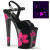 Pleaser XTREME-809HB Plateau Sandaletten Lack Neon Schwarz EU-38 / US-8