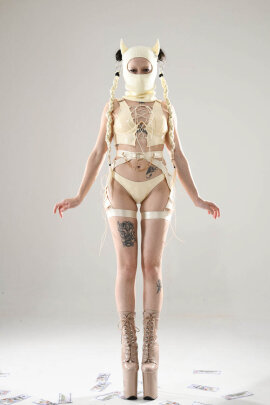 Naughty Thoughts Shorts Tanga Sinner Vinyl Cream