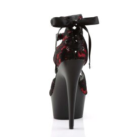 Pleaser Sandalette DELIGHT-678LC Rot Schwarz EU-42 / US-12