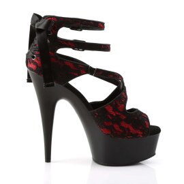 Pleaser Sandalette DELIGHT-678LC Rot Schwarz EU-35 / US-5