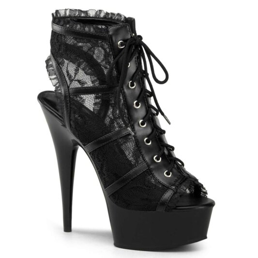Pleaser Stiefelette DELIGHT-696LC Schwarz EU-35 / US-5