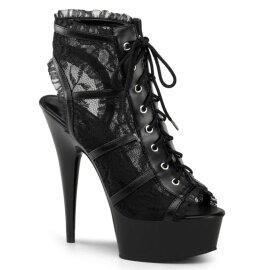 Pleaser Stiefelette DELIGHT-696LC Schwarz EU-36 / US-6