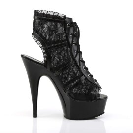 Pleaser Stiefelette DELIGHT-696LC Schwarz EU-36 / US-6