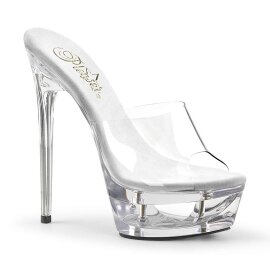 Pleaser Pantolette ECLIPSE-601 Transparent Silber EU-35 /...