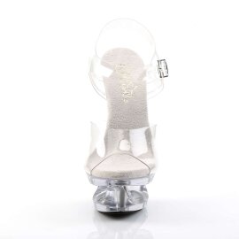Pleaser Sandalette ECLIPSE-608 Transparent Silber EU-35 /...