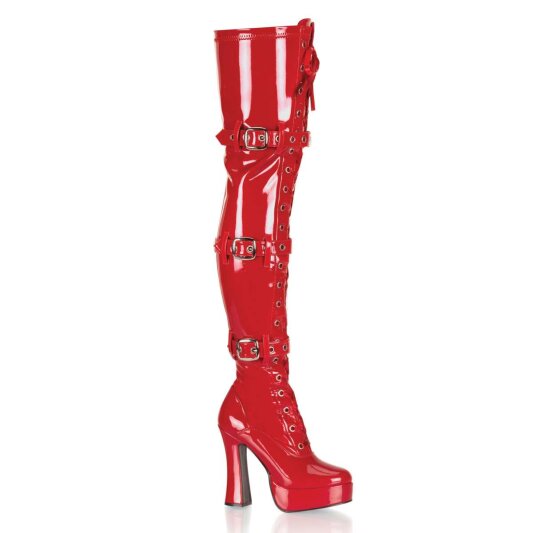 Pleaser Overknee Stiefel ELECTRA-3028 Rot EU-40 / US-10
