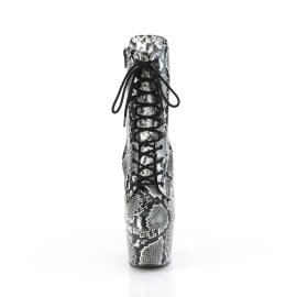 Pleaser ADORE-1020SPWR Plateau Ankle Boots Snake Black White EU-38 / US-8